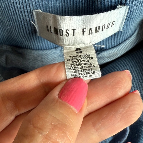 Almost Famous Pleated Micro Mini Pull On Drawstring Denim Jean Skirt Y2K Small - Picture 4 of 6